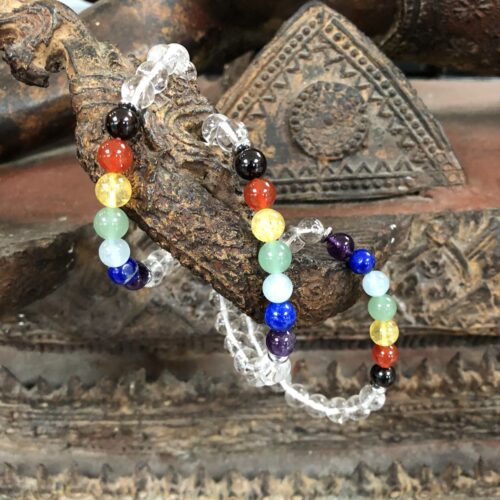 Armband Chakra’s met Bergkristal